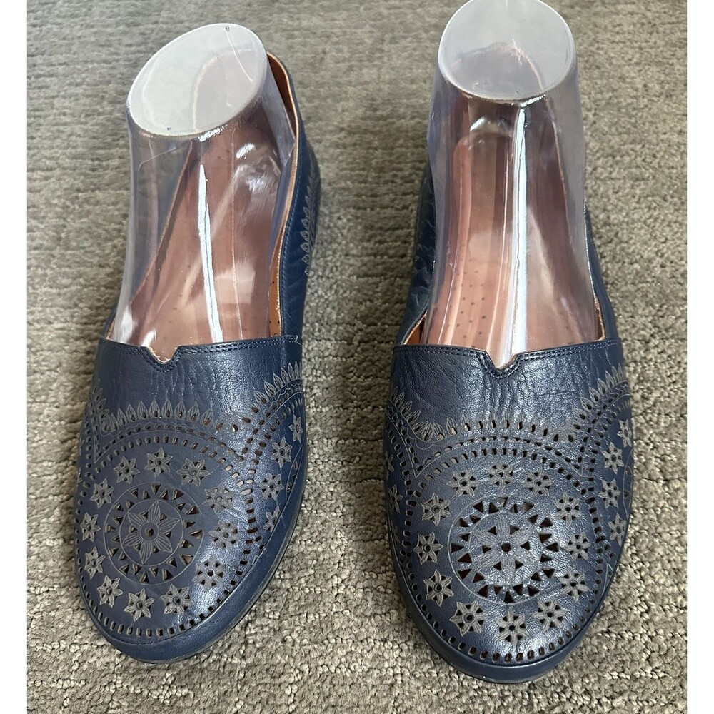 Spring Step Leather Yamani Smoking Flat 41 Laser Cut Earthy Comfort Boho Artisan